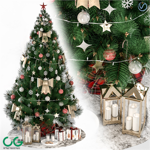 Modern Christmas Tree Gift Box Ornament Ornament 3d model